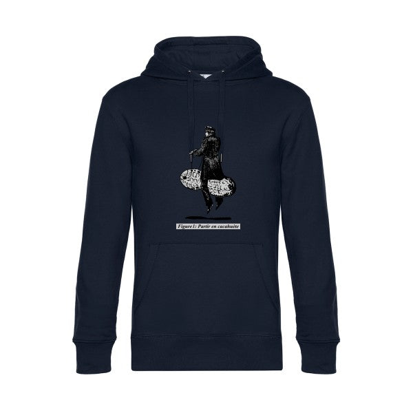 Partir-en-cacahuete- Sweat à capuche original Navy Blue - RueDuTeeshirt