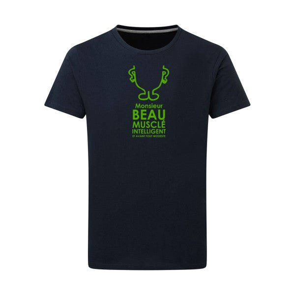 Monsieur Moi vert pomme -Flex vert pomme sur T-shirt SG  Navy  5XL