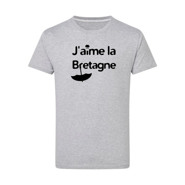 J'aime la Bretagne - Flex noir Tshirt original Light Oxford  5XL