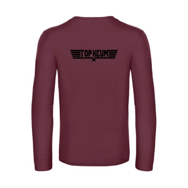 top keum - t shirt- manches- longues- original- humour- Burgundy impression Dos