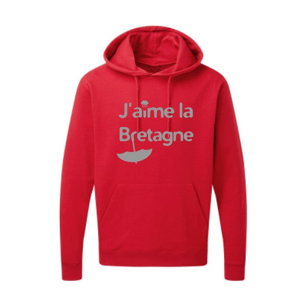 J'aime la Bretagne |Sweat  capuche humoristique Gris 