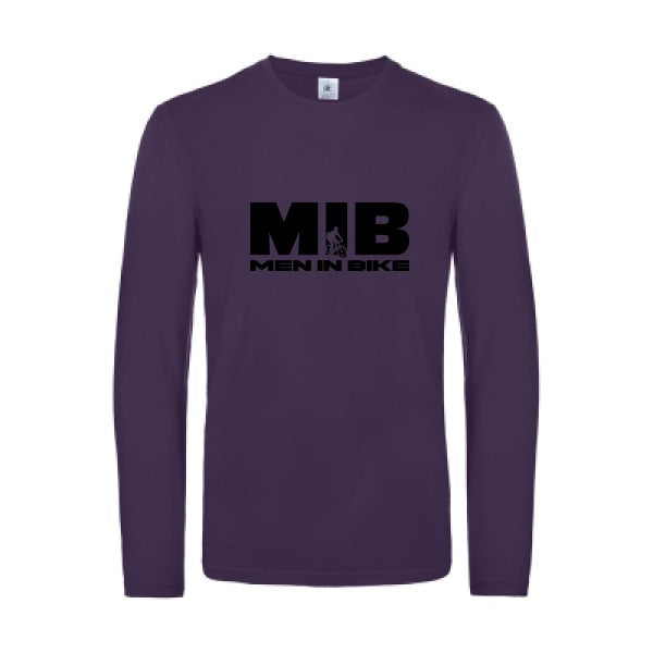 men in bike - t shirt- manches- longues- original- humour- Urban Purple impression Face