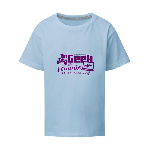 Un geek ne s'ennuie pas Flex Violet SG - Kids T-shirt enfant Sky Taille 152 (11-12/2XL)