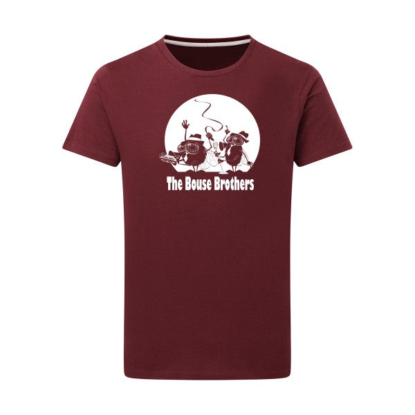 The Bouse Brothers -Flex Blanc sur T-shirt SG  Burgundy  2XL