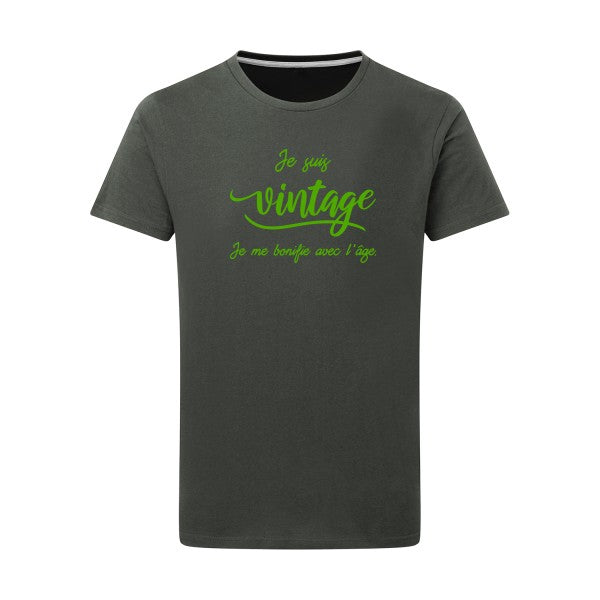 Je suis vintage  - Flex Vert pomme Tshirt original Charcoal  5XL