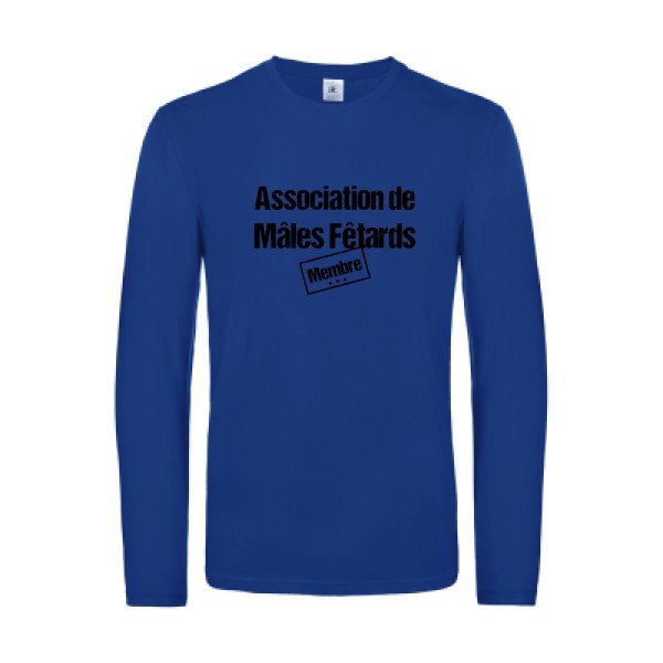 association de males fetards - t shirt- manches- longues- original- humour- Royal Blue impression Face