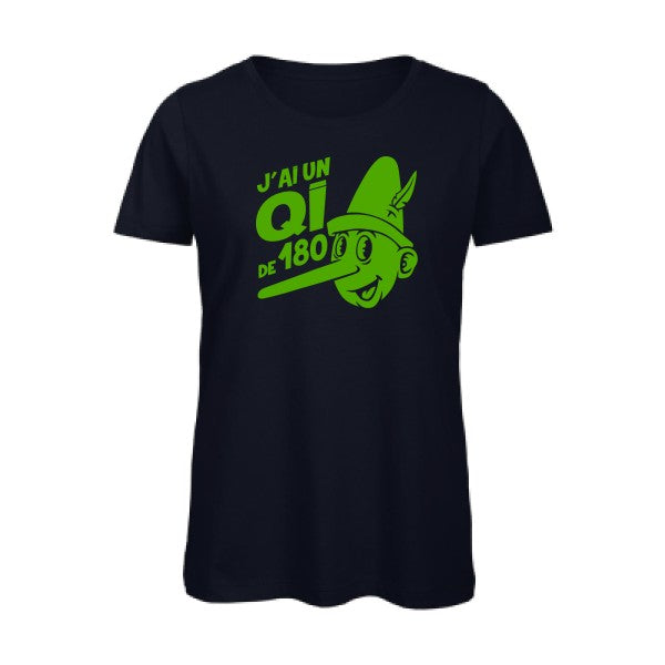 T shirt humour bio femme   femme bio|Quotient intellectuel Vert pomme 