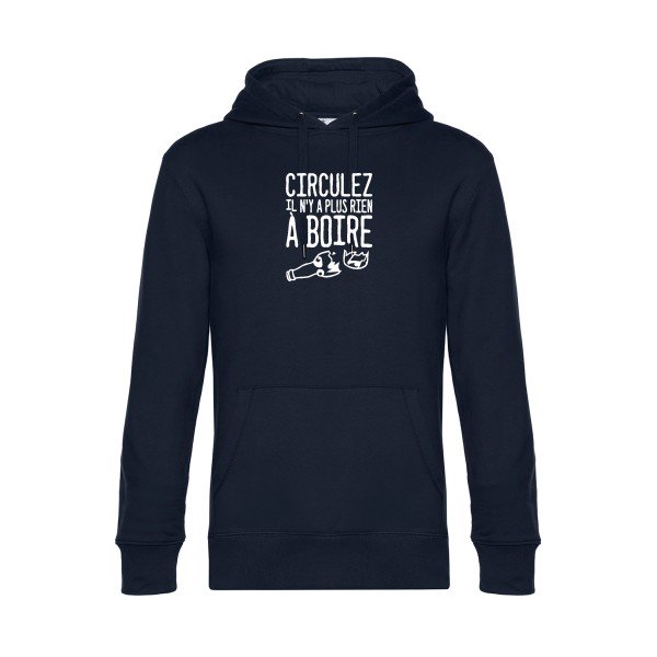 Circulez-il-n-y-a-plus-rien-a-boire sweat shirt original Navy Blue flex Blanc impression Face