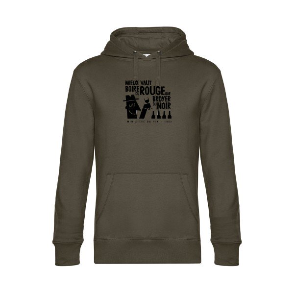 Mieux-vaut sweat shirt original Khaki flex Noir impression Face