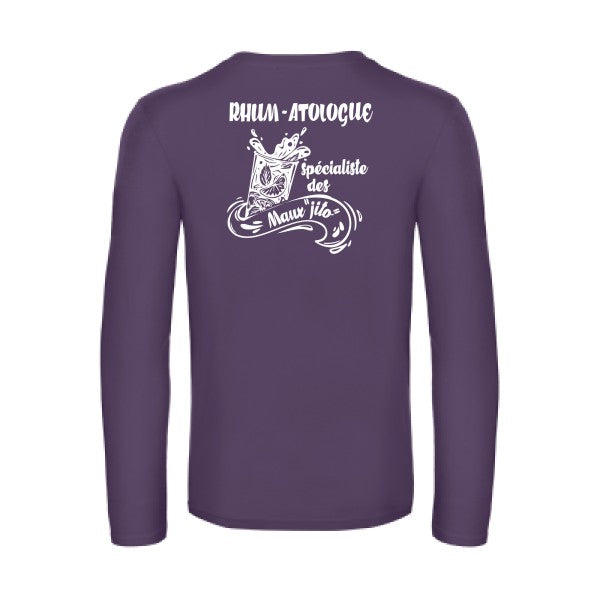 rhum atologue - t shirt- manches- longues- original- humour- Urban Purple impression Dos