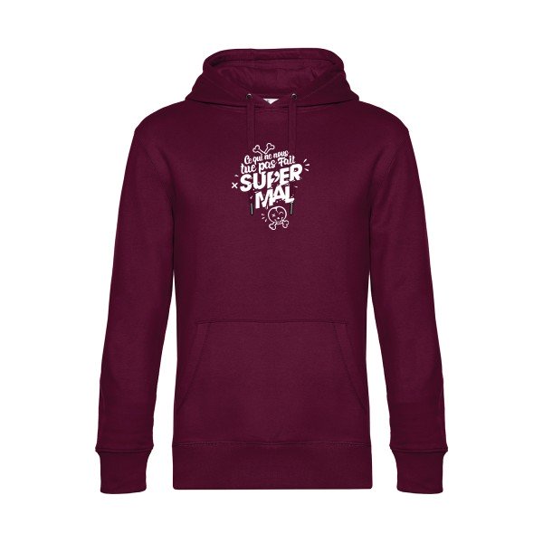 Ce-qui-ne-nous-tue-pas sweat shirt original Burgundy flex Blanc impression Face