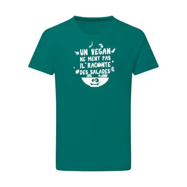 Un vegan ne ment pas Blanc -Flex Blanc sur T-shirt SG  Emerald Green  2XL