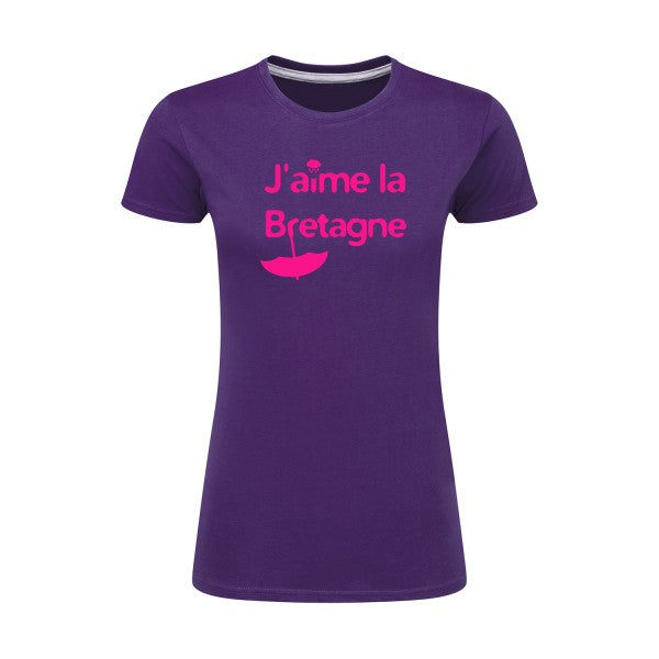 J'aime la Bretagne |Rose Fluo |T shirt original femme|SG