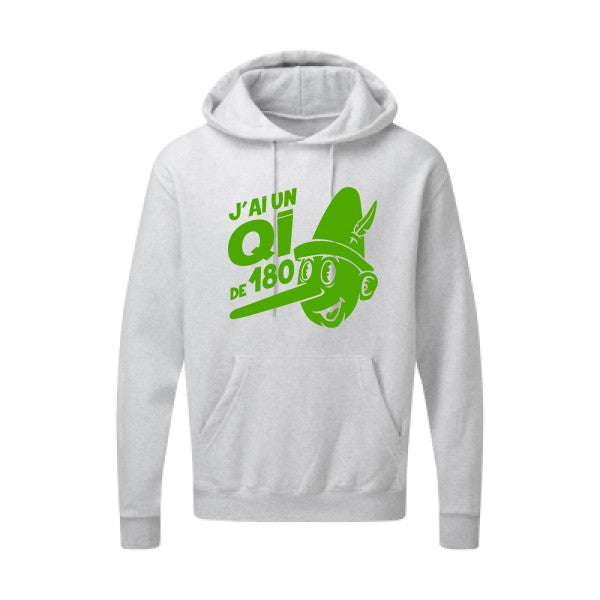 Quotient intellectuel |Sweat  capuche humoristique Vert pomme 