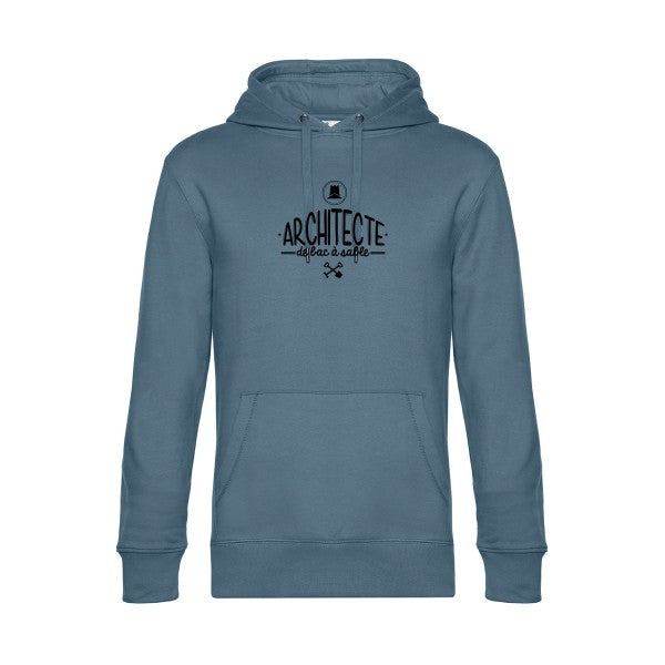 Architecte-de-bac-a-sable sweat shirt original nordic blue flex Noir impression Face