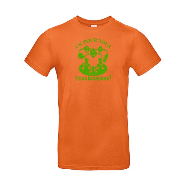 Un pour tous, Tous bourrins ! flex Vert pomme B&C - E190 T-shirt|Urban Orange||2XL