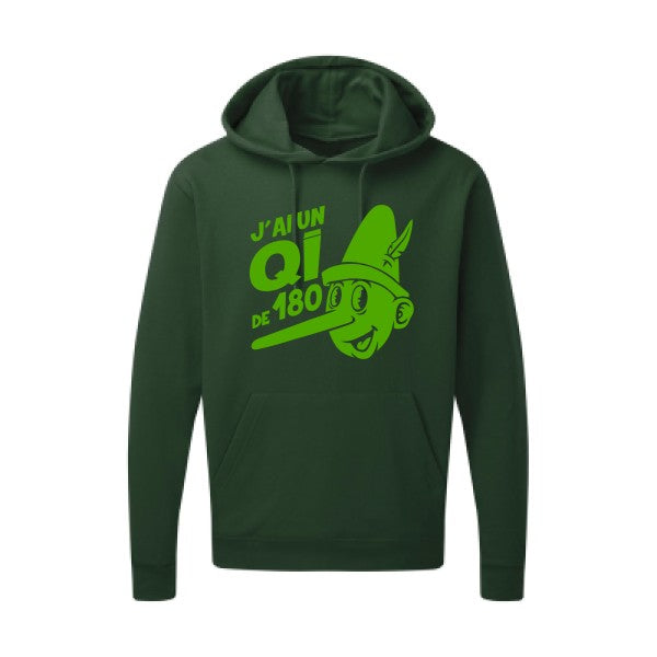 Quotient intellectuel |Sweat  capuche humoristique Vert pomme 