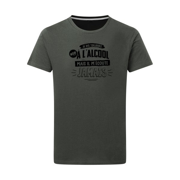 Non à l'alcool  - Flex noir Tshirt original Charcoal  5XL