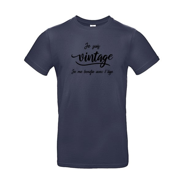 Je suis vintage  flex noir B&C - E190 T-shirt|Navy Blue||2XL