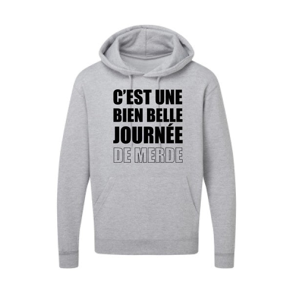 Journée de m... Noir |Sweat capuche imprimé homme