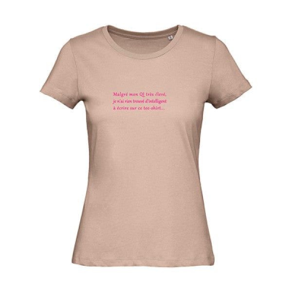 T shirt humour bio femme   femme bio|QI Rose Fluo 