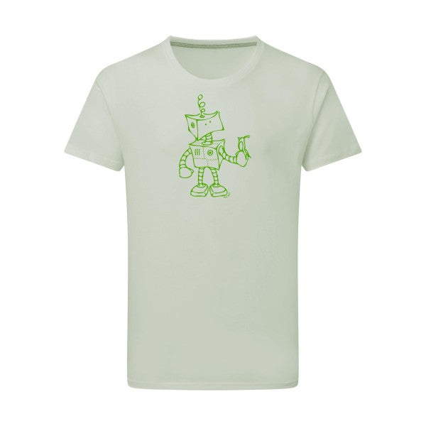 Robot & Bird - Flex Vert pomme Tshirt original Pastel Macchiato  2XL