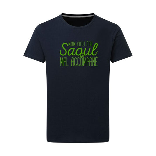 Maux vieut être Saoul vert pomme -Flex vert pomme sur T-shirt SG  Navy  5XL