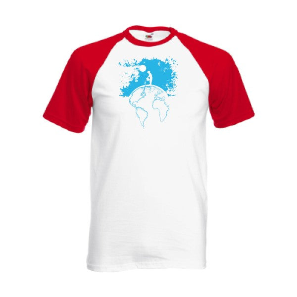 T-shirt fruit of the loom baseball  couleur White/Red