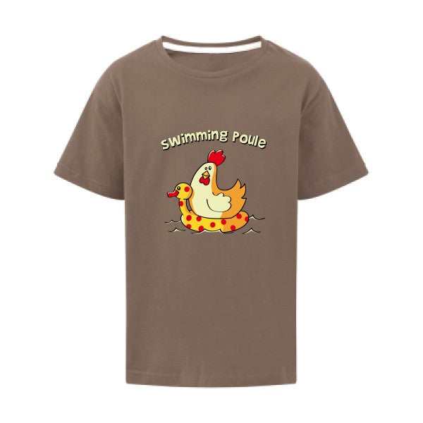 swimming poule SG - Kids T-shirt enfant Deep Taupe Taille 128 (7-8/L)