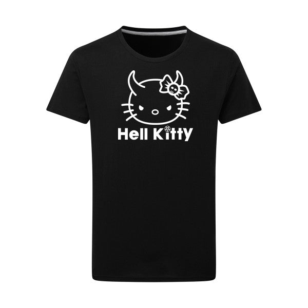 Hell Kitty Blanc -Flex Blanc sur T-shirt SG  Dark Black  4XL