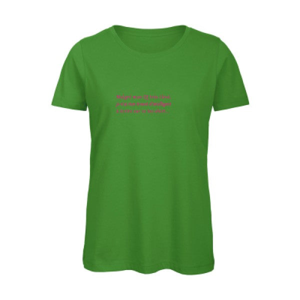 T shirt humour bio femme   femme bio|QI Rose Fluo 