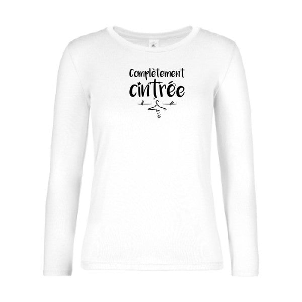 t-shirt lsl femme Completement-cintre White flex Noir