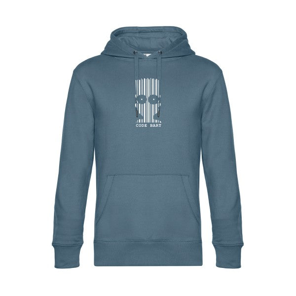 Code-Bart sweat shirt original nordic blue flex Blanc impression Face