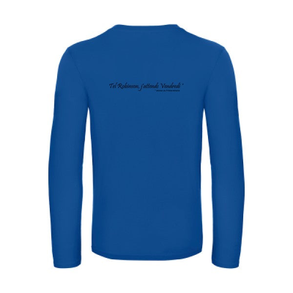 yes vendredi  - t shirt- manches- longues- original- humour- Royal Blue impression Dos