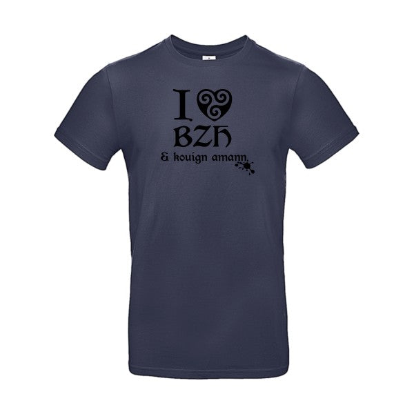 Love BZH & kouignFlex noir- T-shirt E190|Navy Blue||2XL