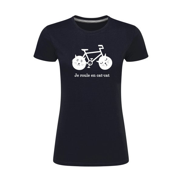 cat-cat bike | Blanc |T shirt original femme|SG