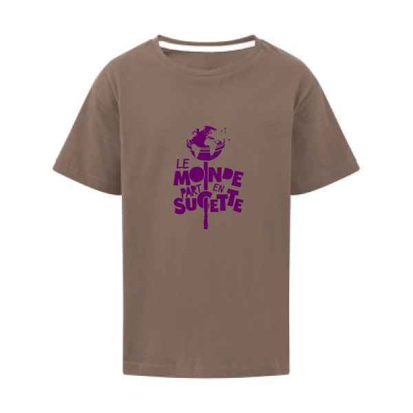 Le Monde part en Sucette Flex Violet SG - Kids T-shirt enfant Deep Taupe Taille 128 (7-8/L)