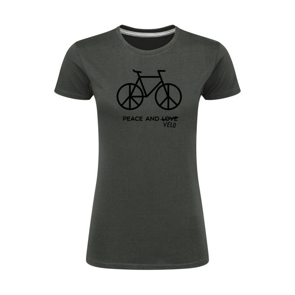 Peace and vélo Noir |T shirt original femme|SG