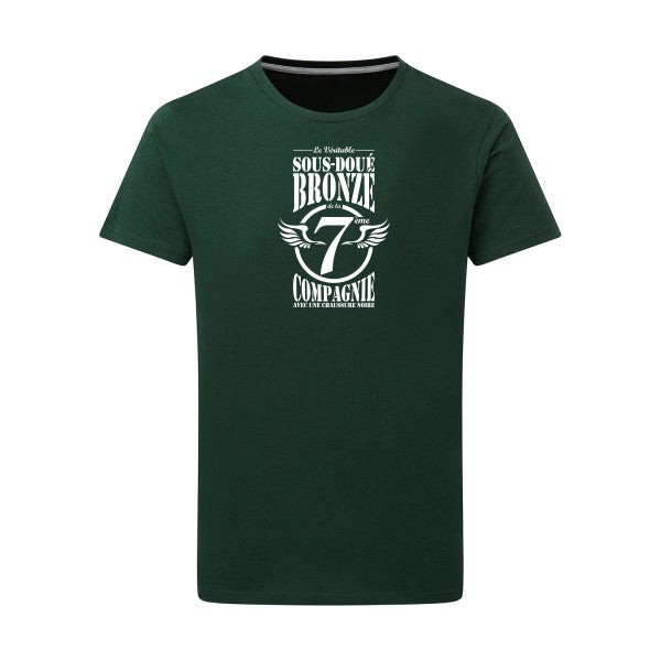 7ème Compagnie Crew Blanc -Flex Blanc sur T-shirt SG  Bottle Green  2XL