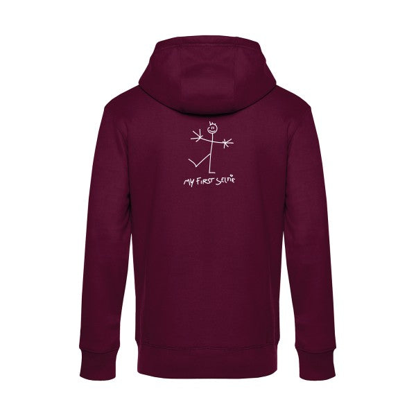 First-Selfie sweat shirt original Burgundy flex Blanc impression Dos