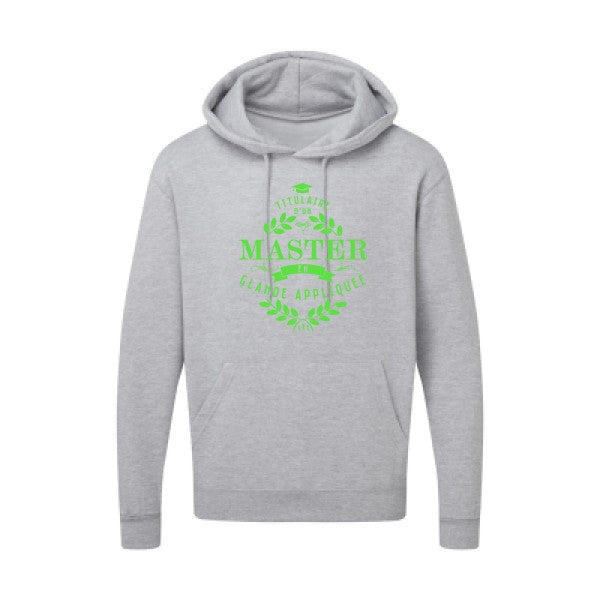 Master en glande appliquée Vert fluo |Sweat capuche imprimé homme