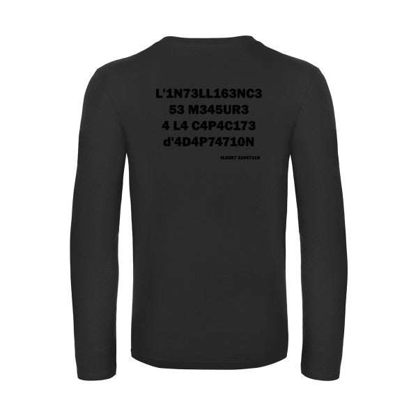 l -intelligence - t shirt- manches- longues- original- humour- Black impression Dos