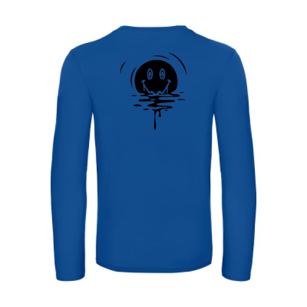 sun smile - t shirt- manches- longues- original- humour- Royal Blue impression Dos