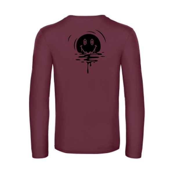 sun smile - t shirt- manches- longues- original- humour- Burgundy impression Dos