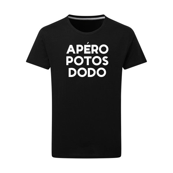 Apéro Potos Dodo  - Flex Blanc Tshirt original Dark Black  4XL