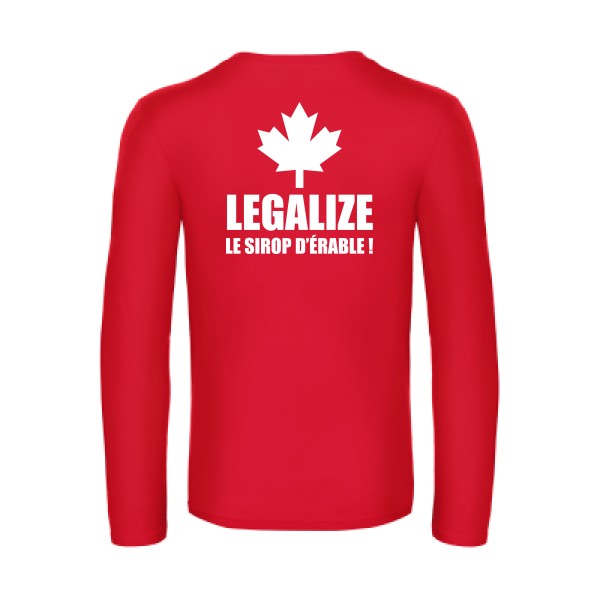 legalize le sirop d erable - t shirt- manches- longues- original- humour- Red impression Dos