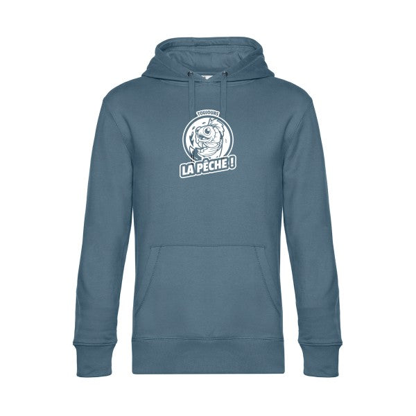 Toujours-la-peche sweat shirt original nordic blue flex Blanc impression Face
