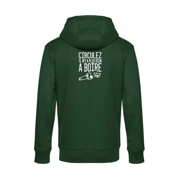 Circulez-il-n-y-a-plus-rien-a-boire sweat shirt original Bottle Green flex Blanc impression Dos