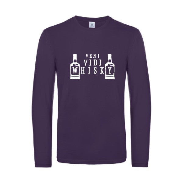 veni vidi whisky - t shirt- manches- longues- original- humour- Urban Purple impression Face