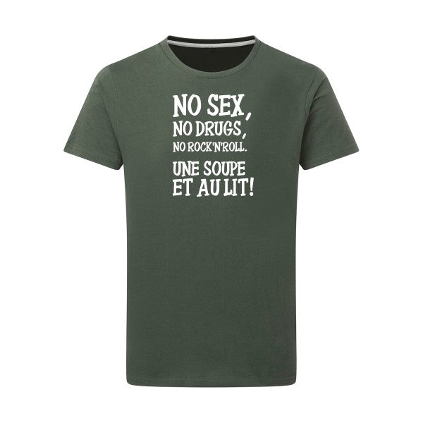 NO... -Flex Blanc sur T-shirt SG  Thyme  2XL